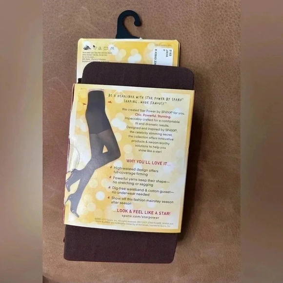 STAR POWER BY SPANX CENTER-STAGE High Waisted Shaping Tights Size F Java - Picture 3 of 3